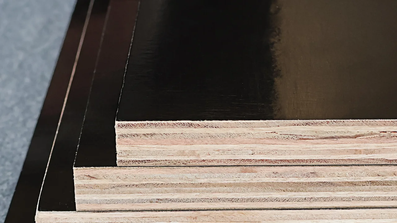 Glossy film faced plywood core detail