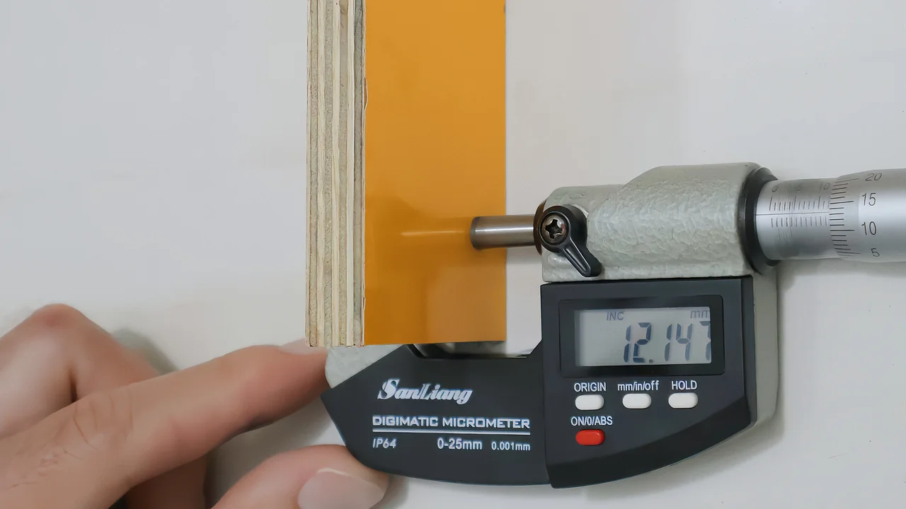 Japanese film faced plywood thickness inspection detail